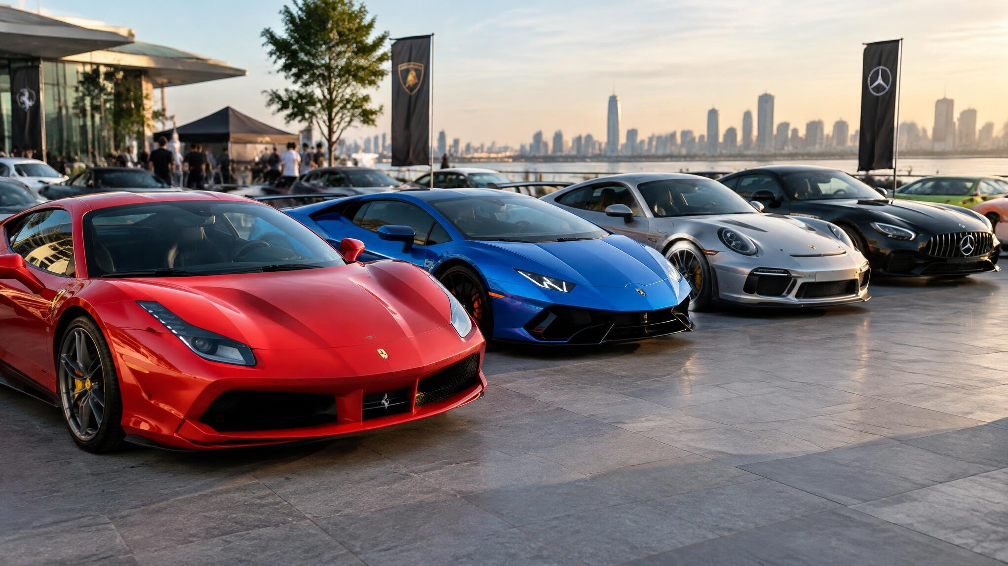sports cars parked together